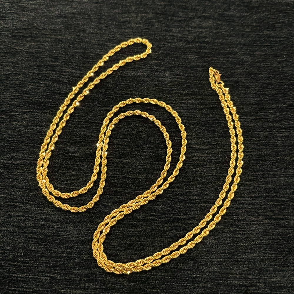 Sparkling gold-tone 44” chain necklace.